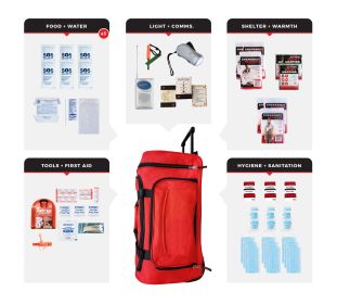 3 Person Necessity Survival Kit (Option: Rolling Bag)