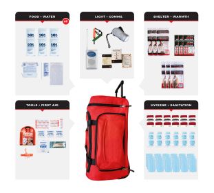 6 Person Necessity Survival Kit (Option: Rolling Bag)