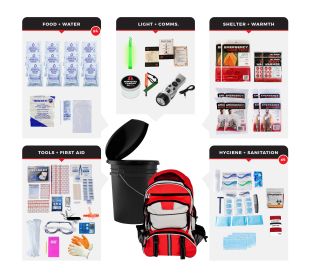 4 Person Comfort Survival Kit (Option: Bucket and Lid)
