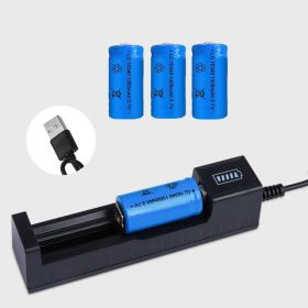 4 Pack 1300 MAh 16340 RCR123A Rechargeable 3.7 V Ion Battery  USB Battery Charger (Option: 1Pack)